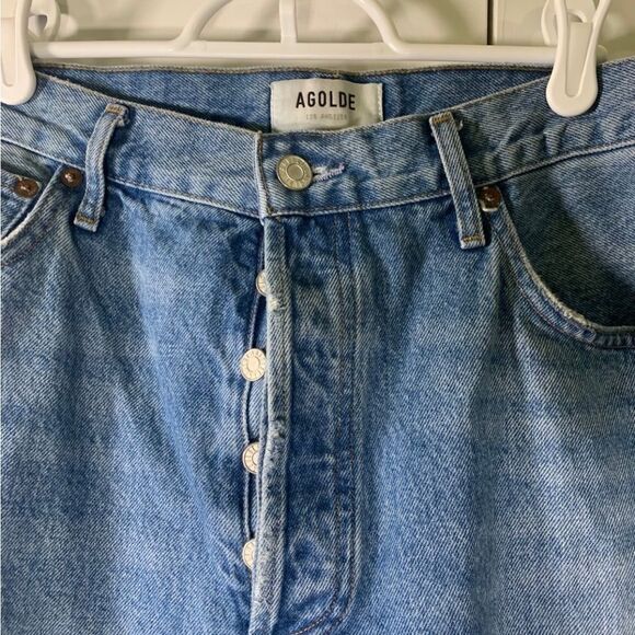 AGOLDE Size 31 Distressed Blue Jeans - Picture 3 of 5